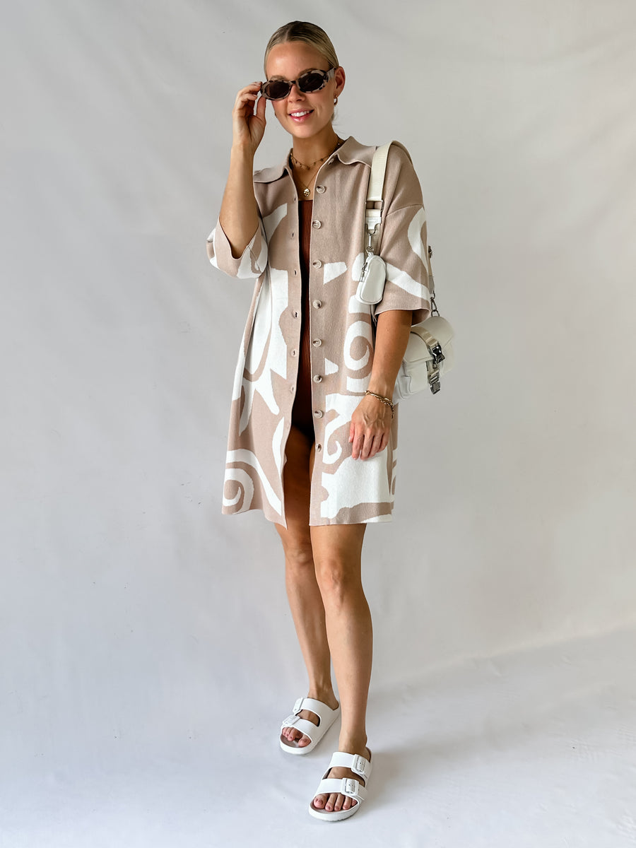 SONNY DRESS - LATTE/WHITE