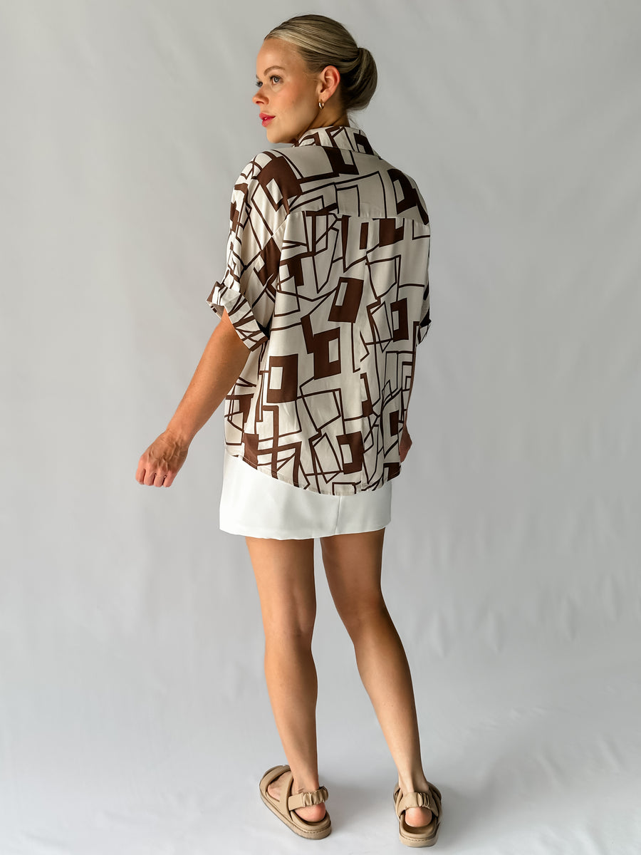 SLATE SHIRT - CHOCOLATE & BEIGE