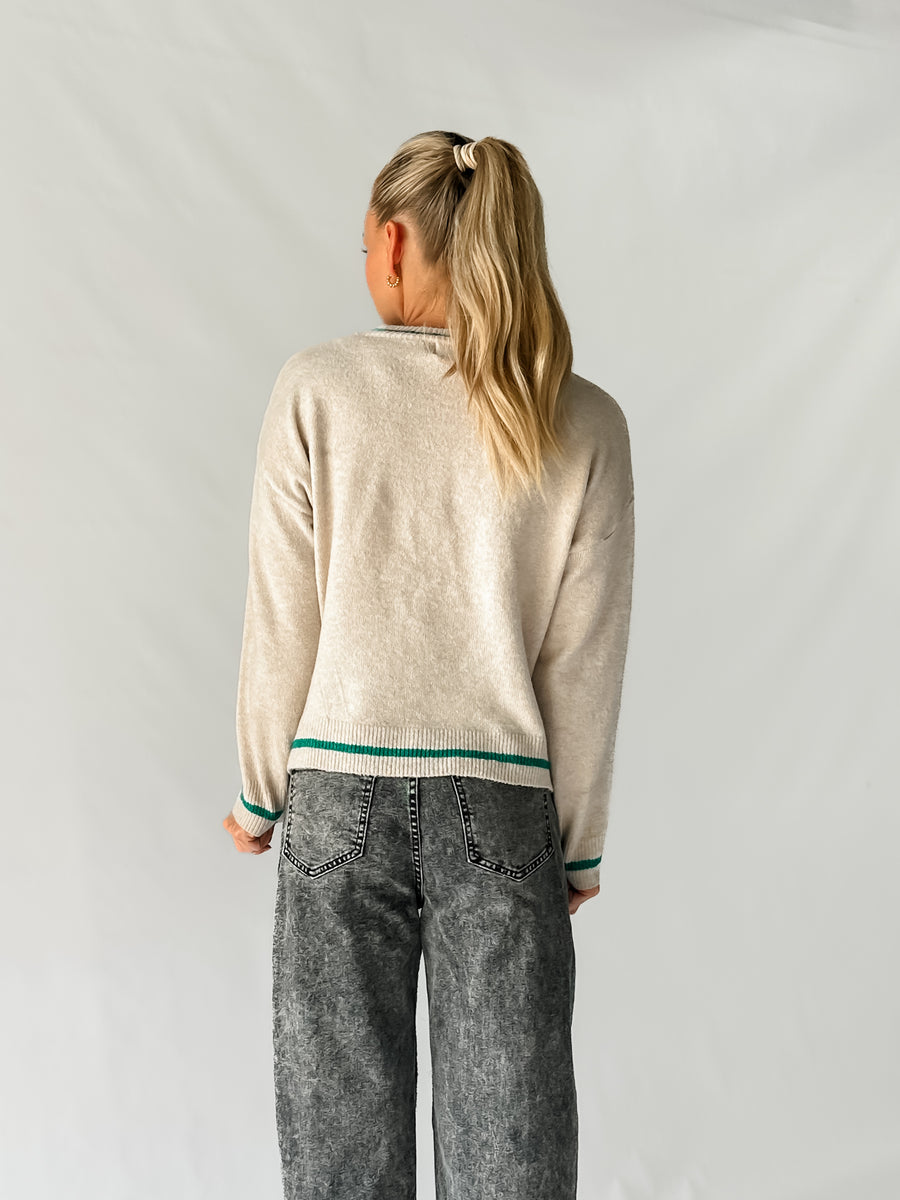 CIN CIN PULLOVER - CREAM/GREEN