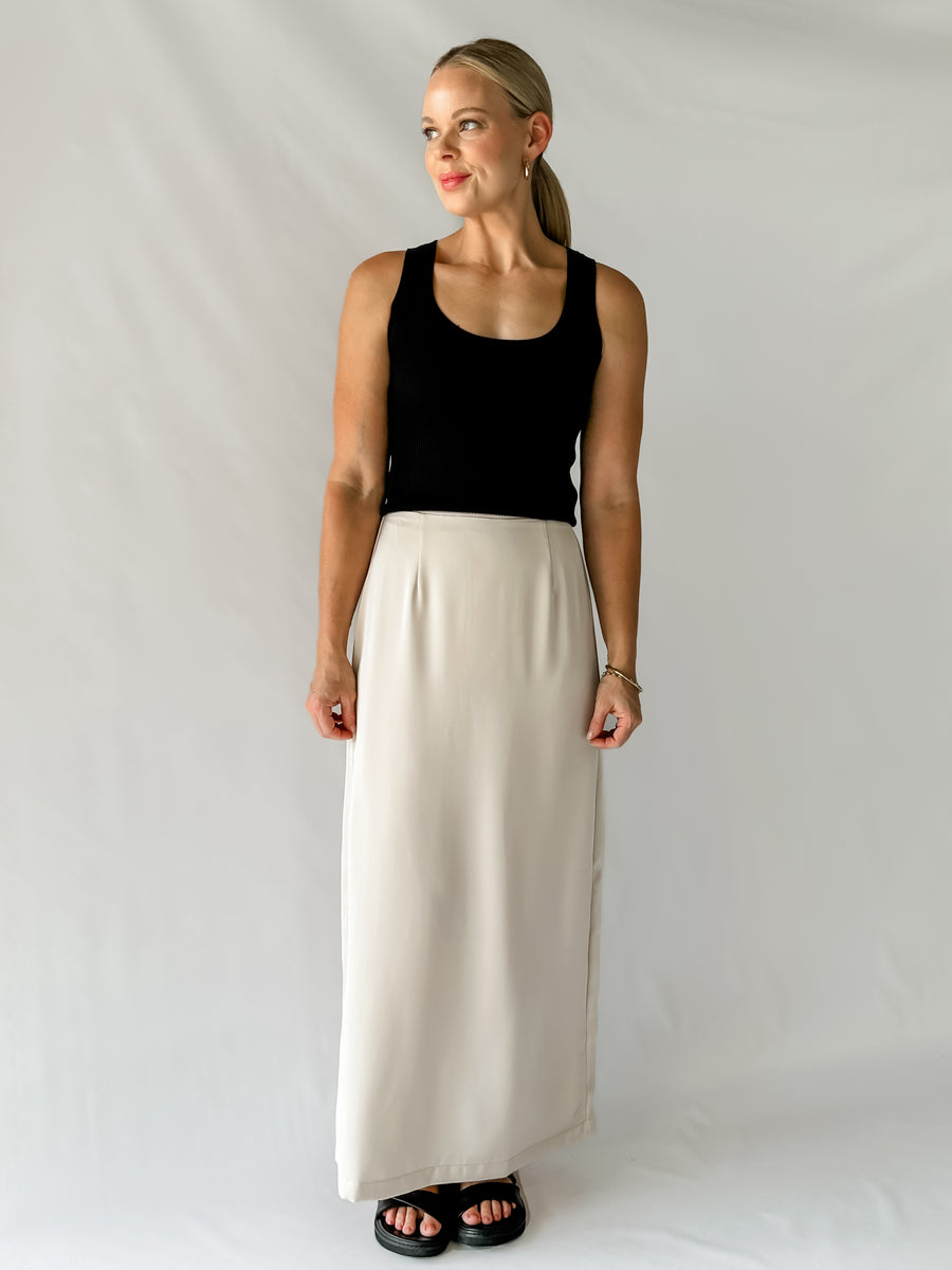 PIPER SLIP SKIRT - CHAMPAGNE