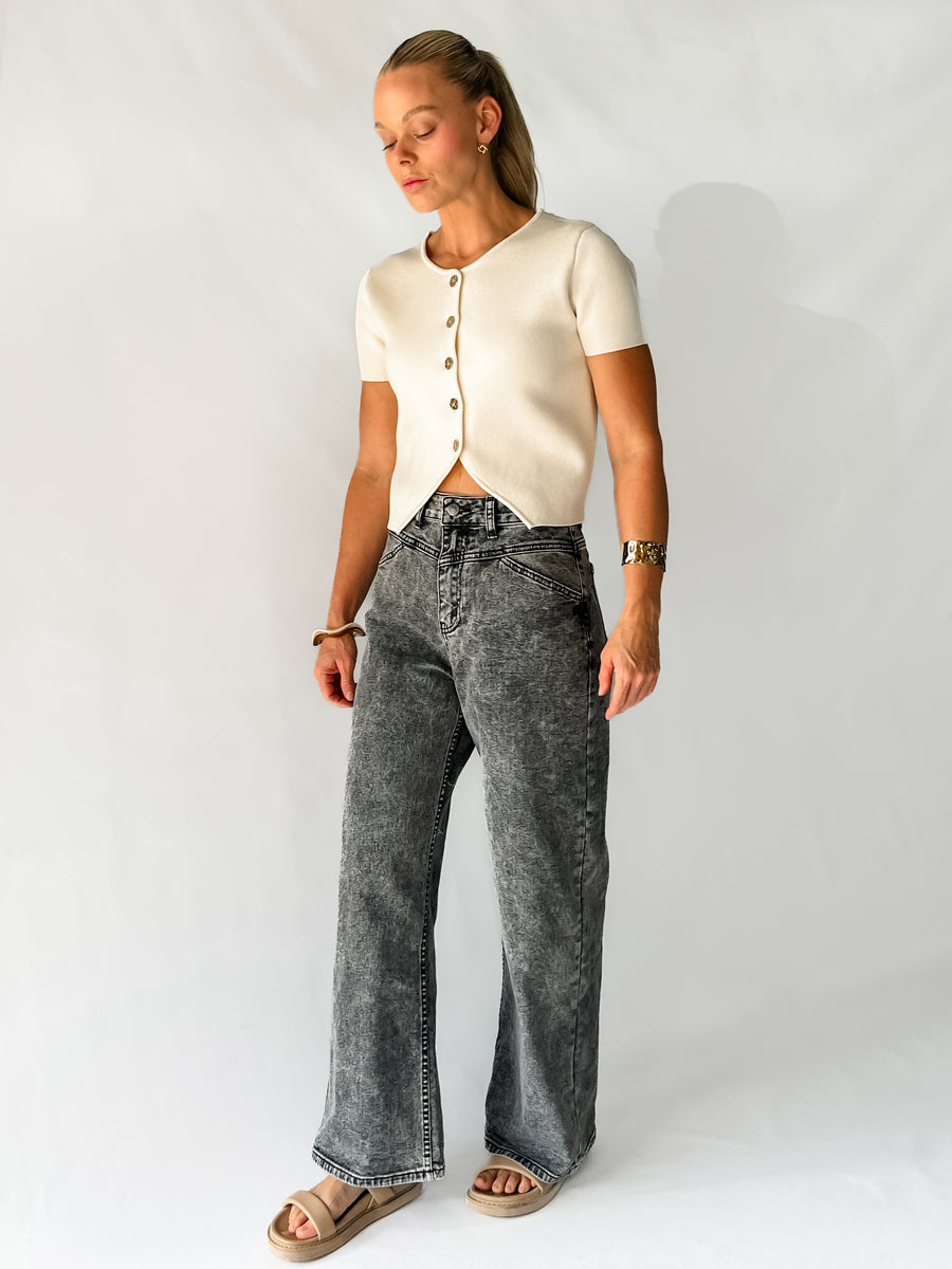 HUNTER KNITTED TOP - CREAM
