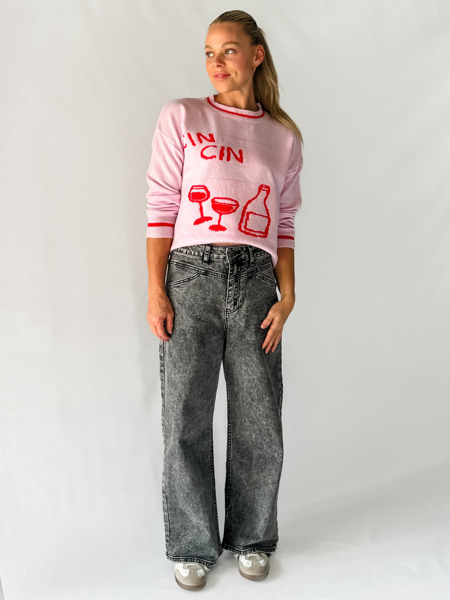 CIN CIN PULLOVER - PINK/RED