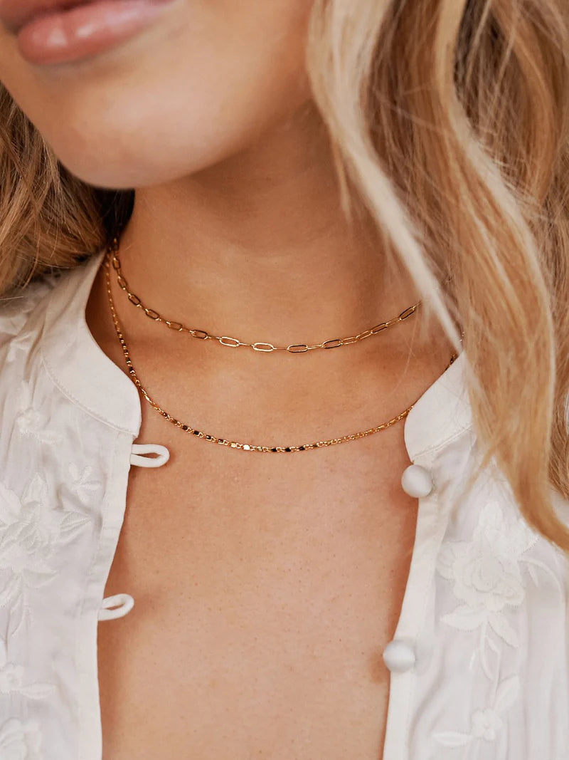 FINE LAYERED NECKLACE SET - GOLD