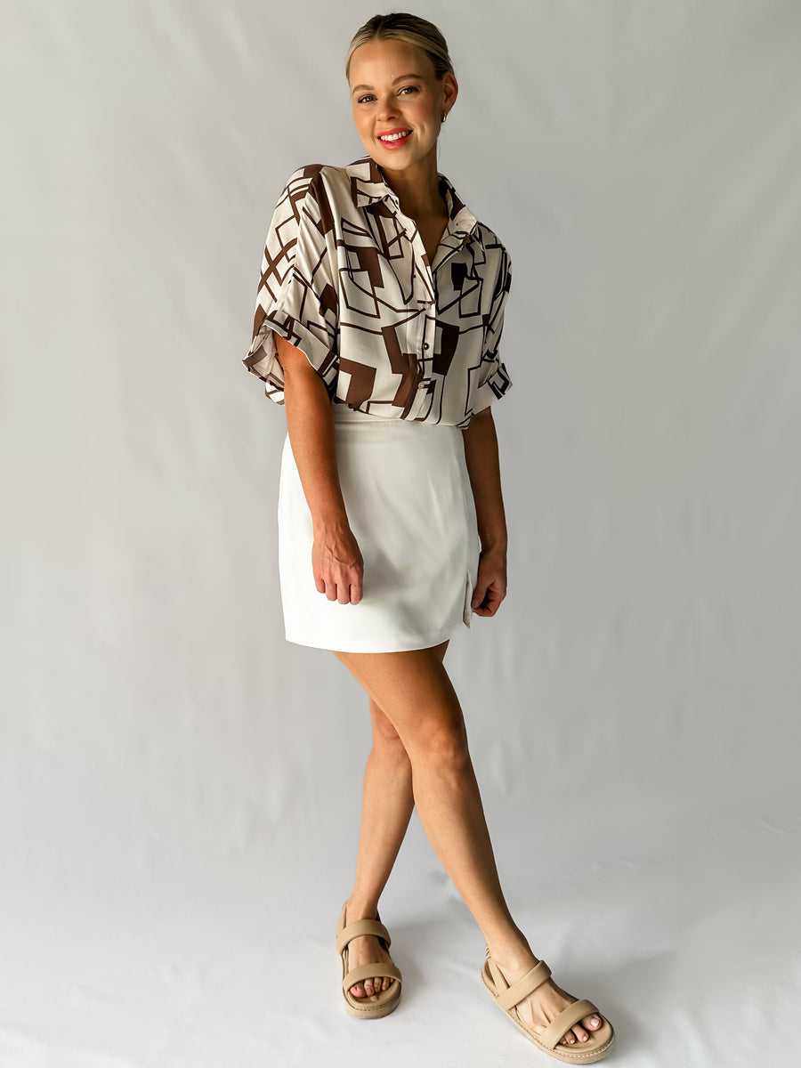 SLATE SHIRT - CHOCOLATE & BEIGE