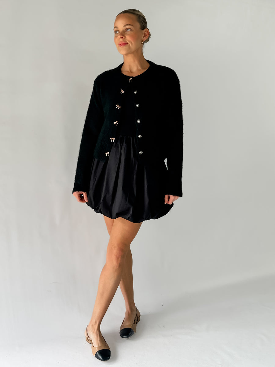 VALERIE BUBBLE MINI SKIRT - BLACK