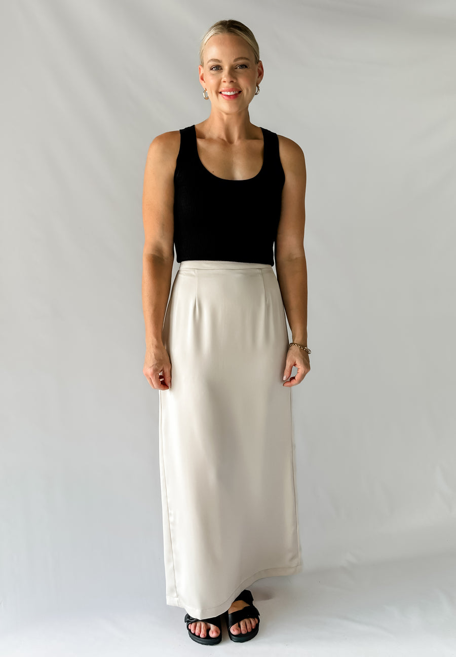 PIPER SLIP SKIRT - CHAMPAGNE