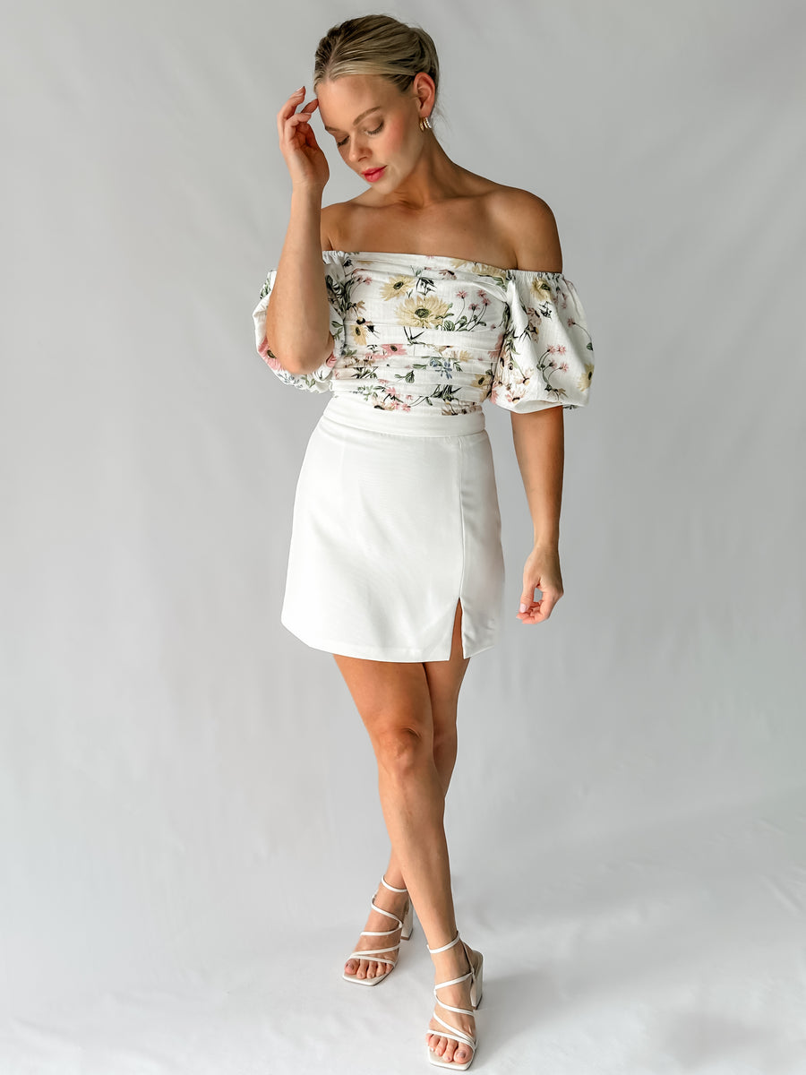 GRACE TOP - WHITE FLORAL