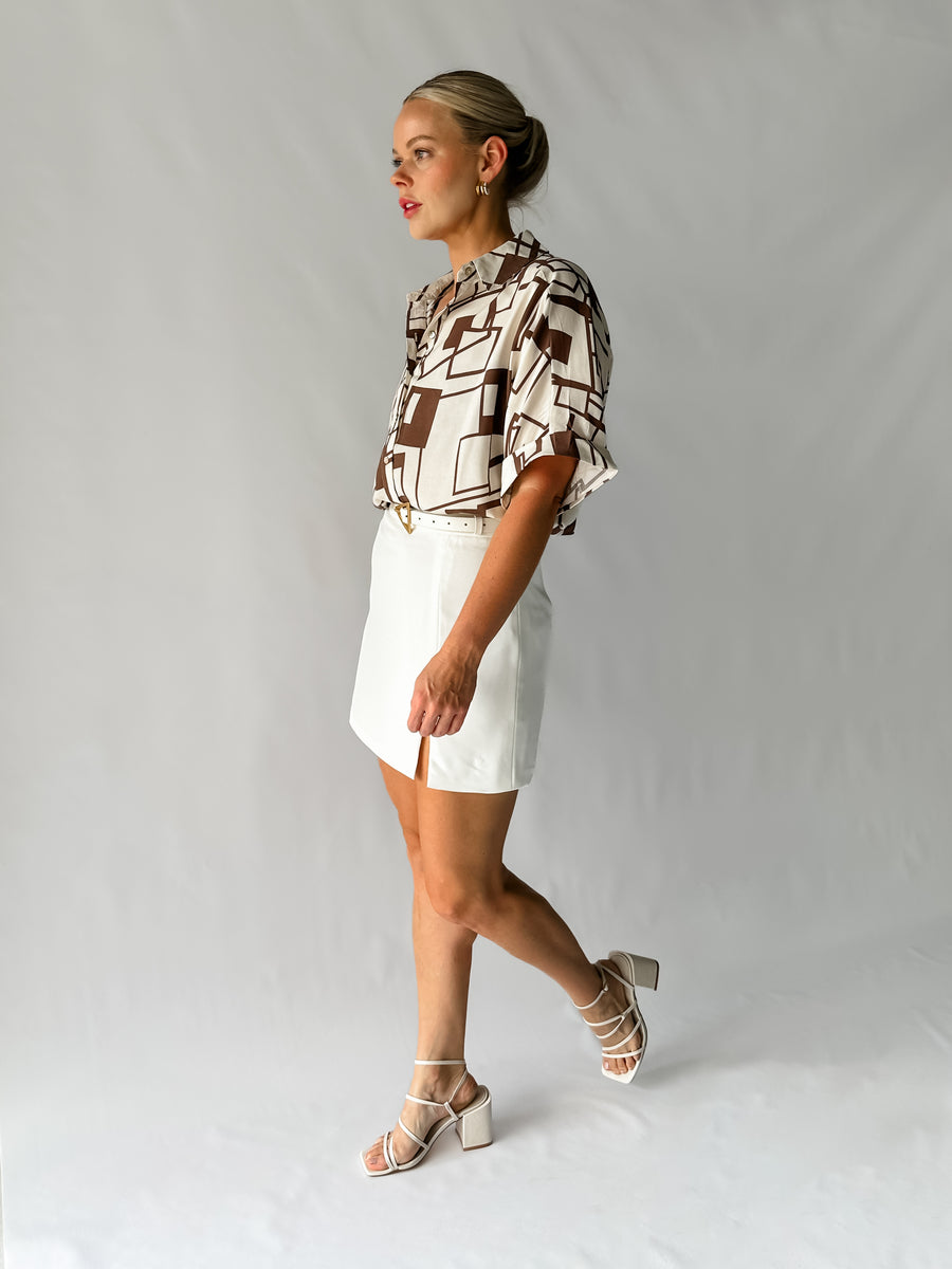 SLATE SHIRT - CHOCOLATE & BEIGE
