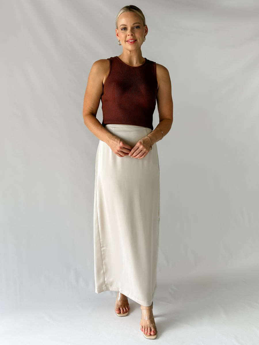PIPER SLIP SKIRT - CHAMPAGNE