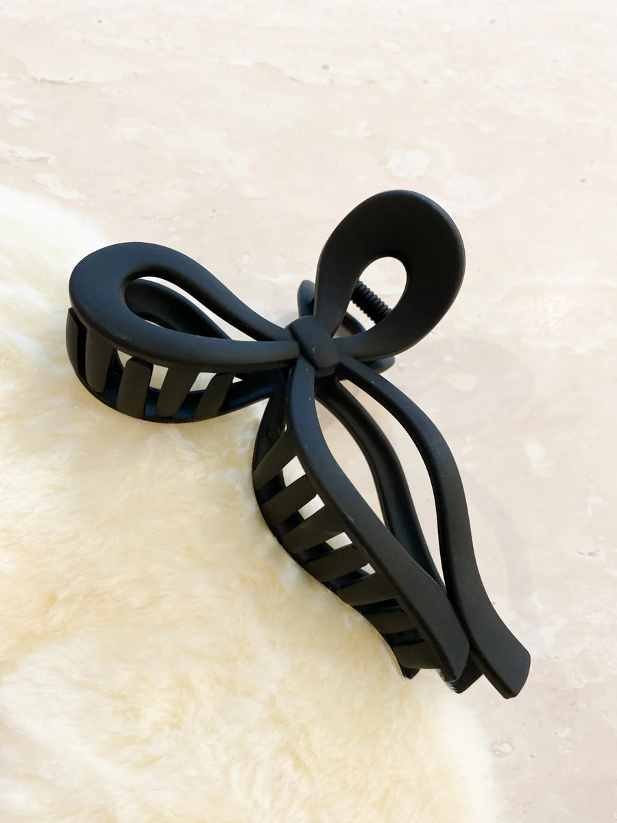 MATILDA BOW HAIR CLIP - MATTE BLACK