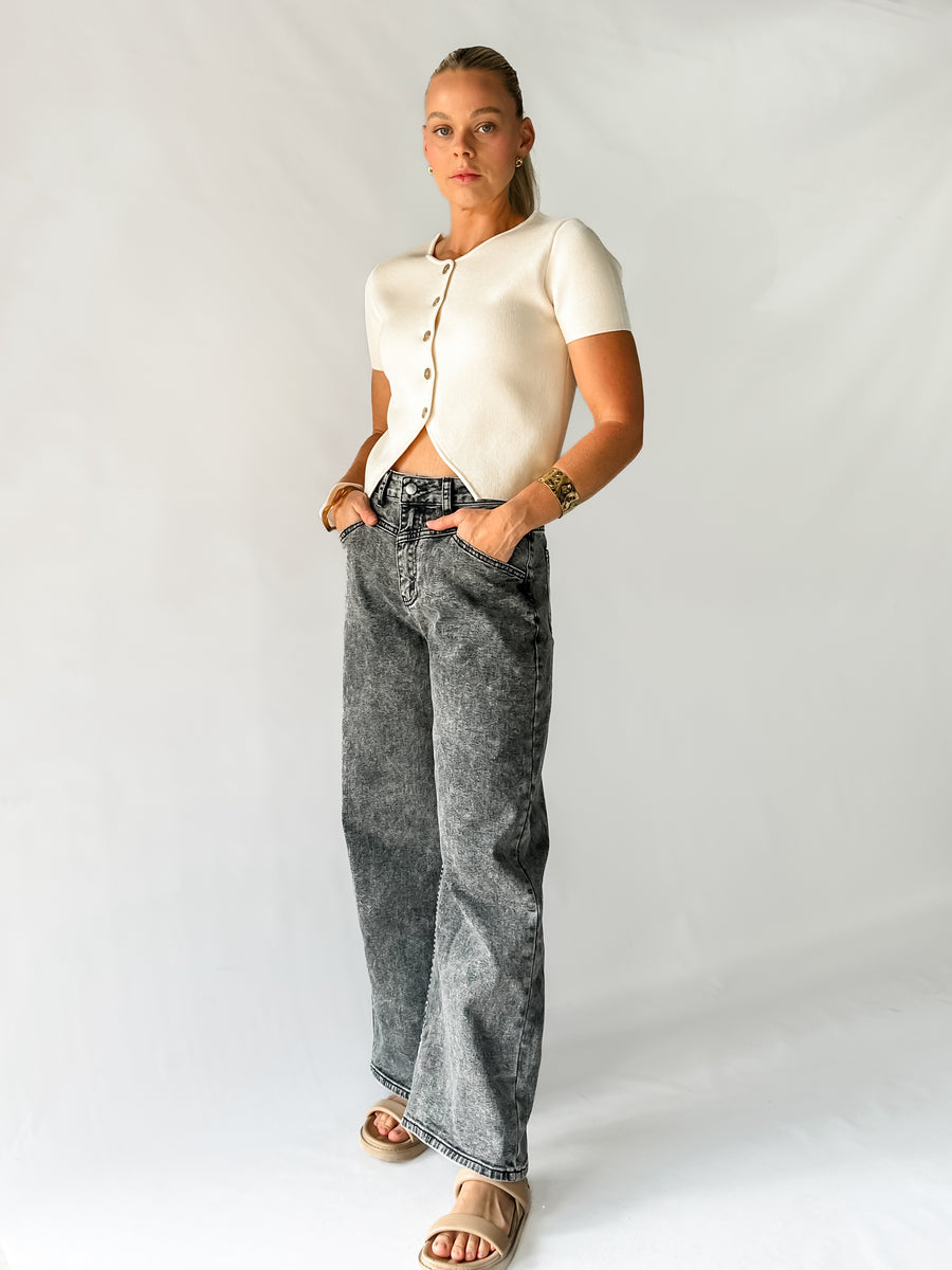 HUNTER KNITTED TOP - CREAM