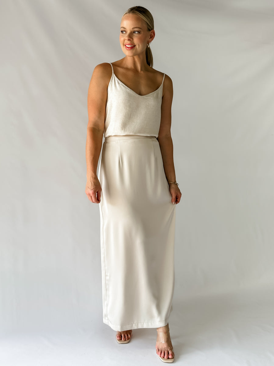 PIPER SLIP SKIRT - CHAMPAGNE
