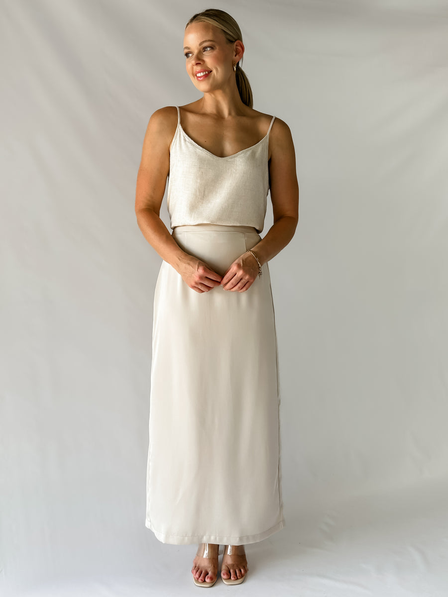 PIPER SLIP SKIRT - CHAMPAGNE