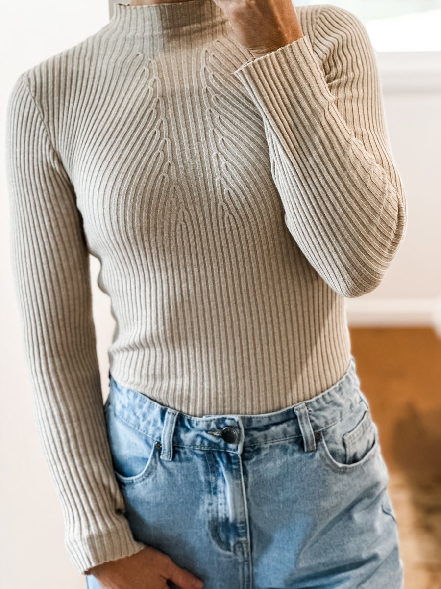 JAMIE KNIT TOP - OATMEAL