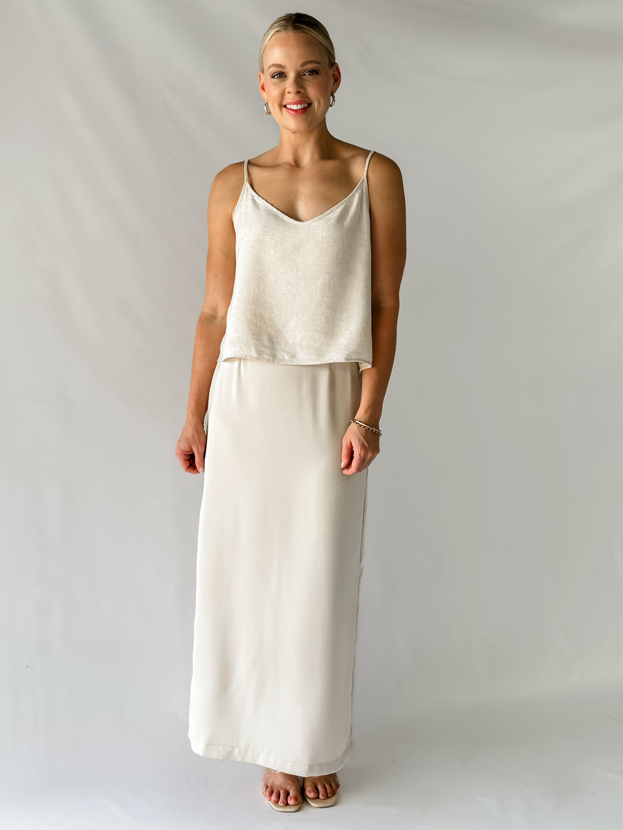 PIPER SLIP SKIRT - CHAMPAGNE