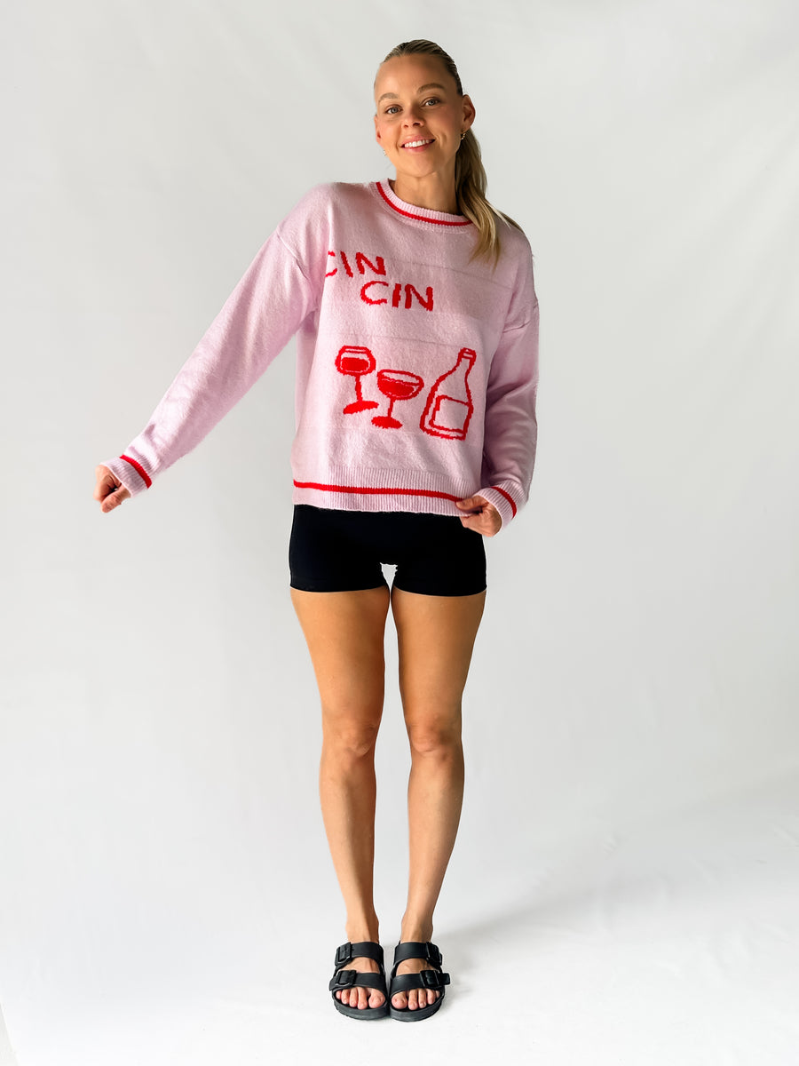 CIN CIN PULLOVER - PINK/RED