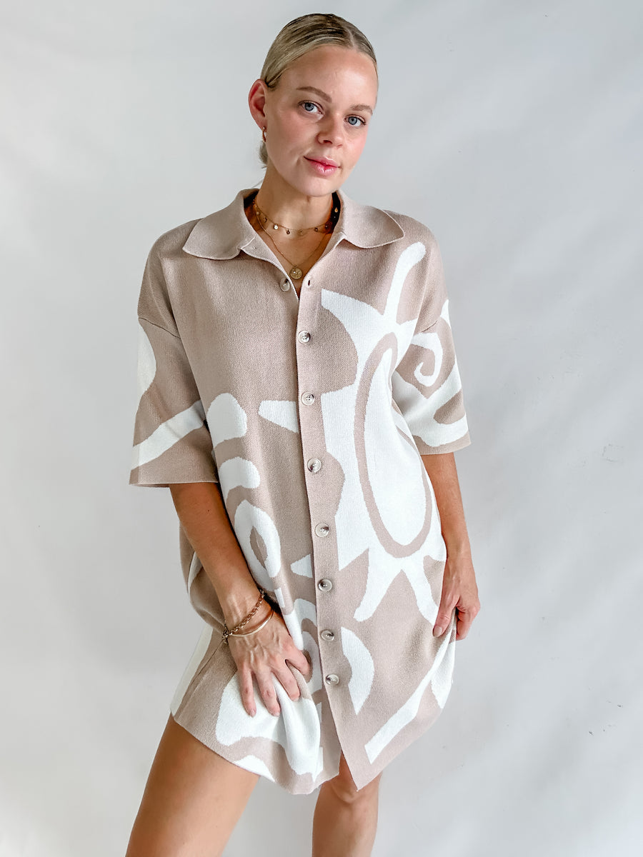 SONNY DRESS - LATTE/WHITE