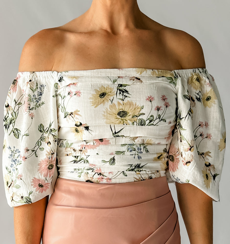 GRACE TOP - WHITE FLORAL