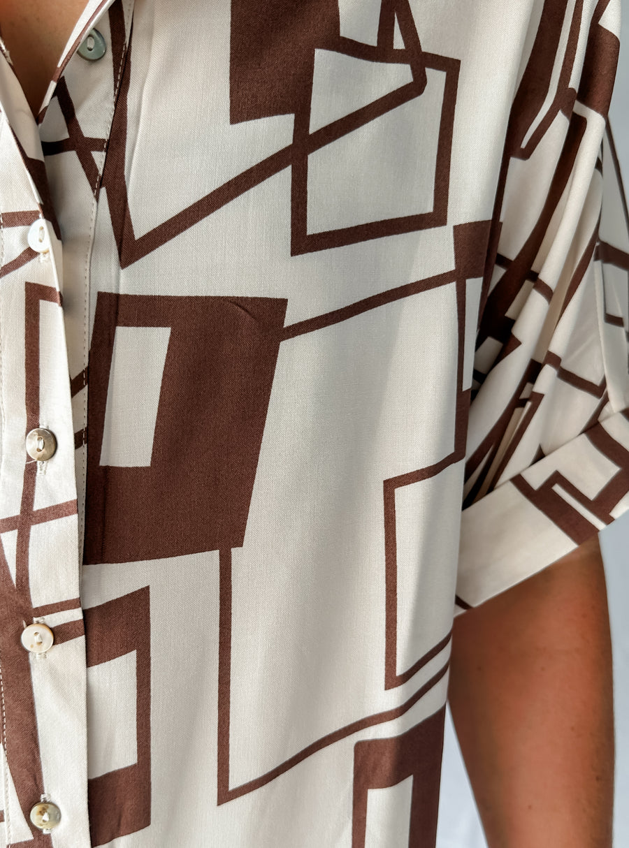 SLATE SHIRT - CHOCOLATE & BEIGE