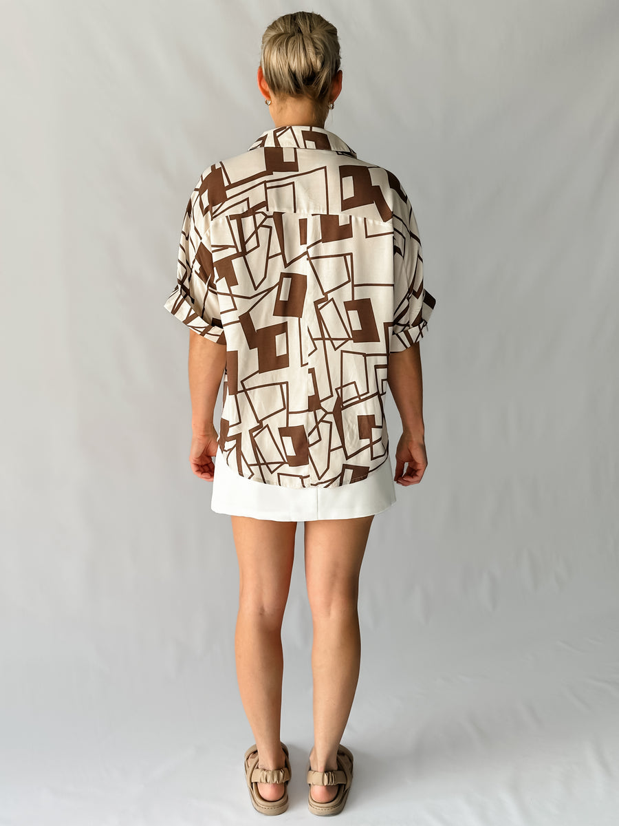 SLATE SHIRT - CHOCOLATE & BEIGE