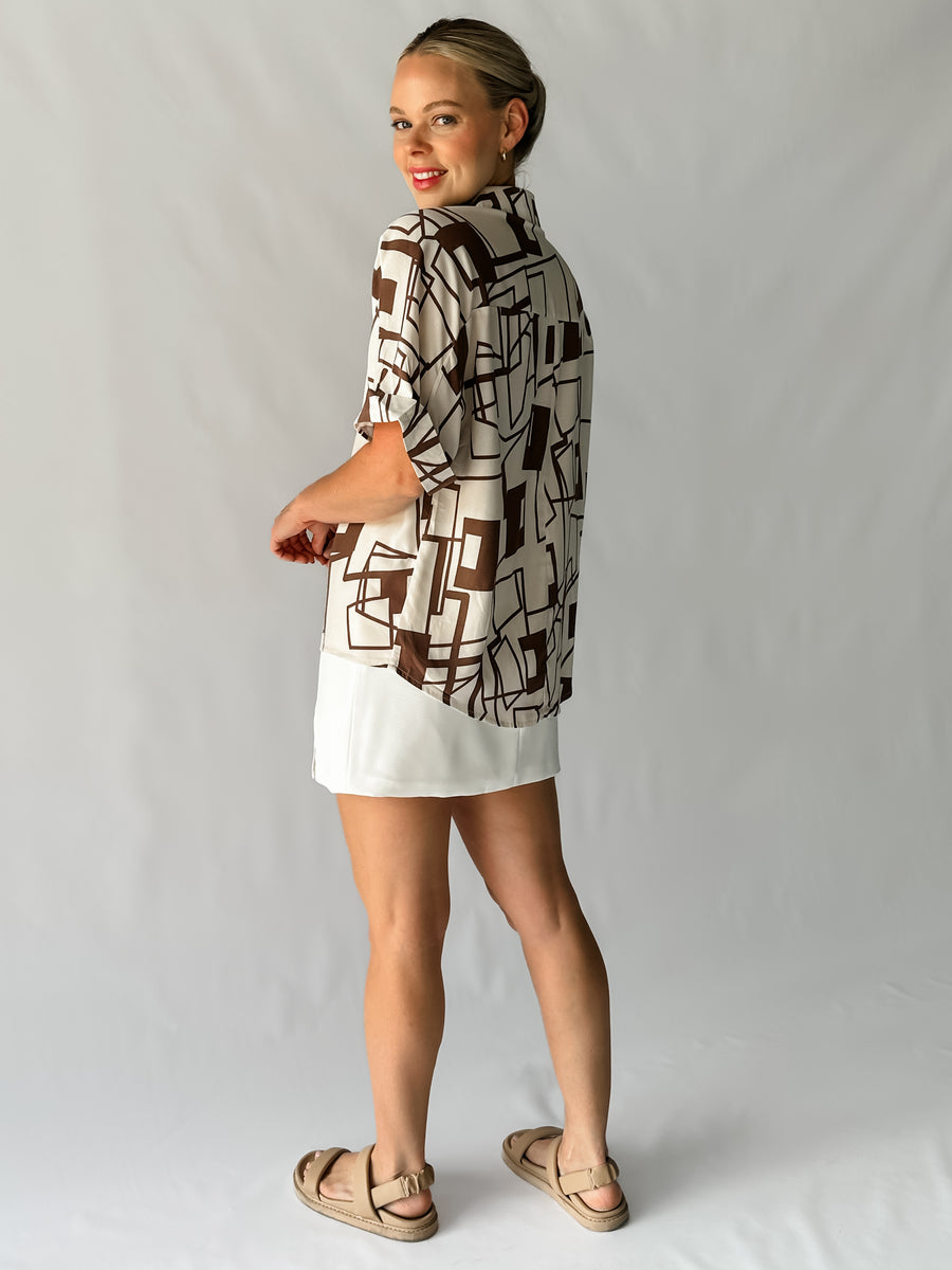 SLATE SHIRT - CHOCOLATE & BEIGE