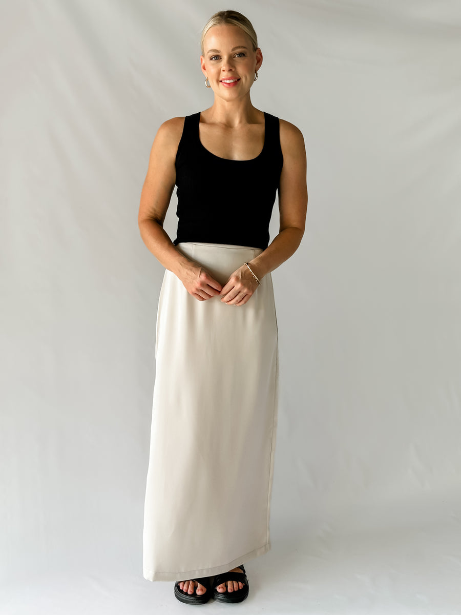 PIPER SLIP SKIRT - CHAMPAGNE
