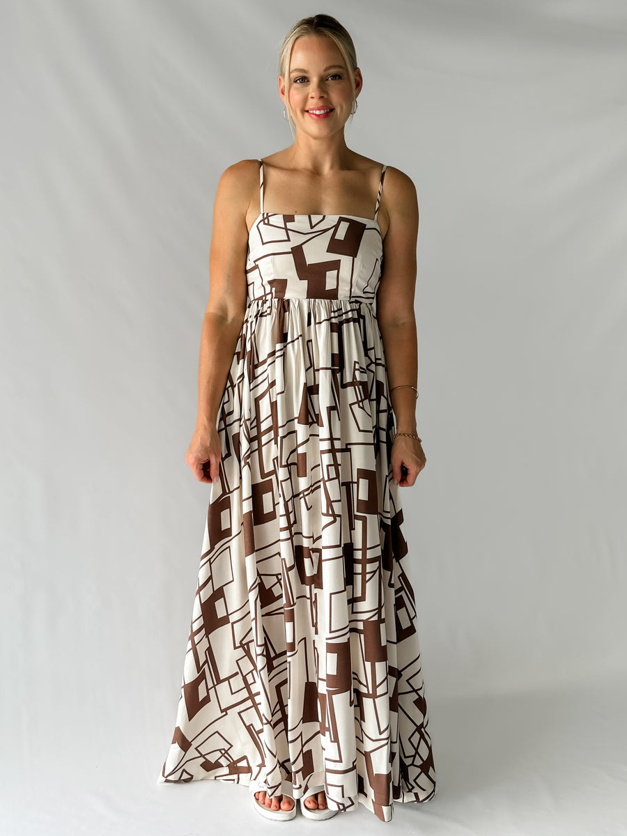 SLATE DRESS - CHOCOLATE & BEIGE