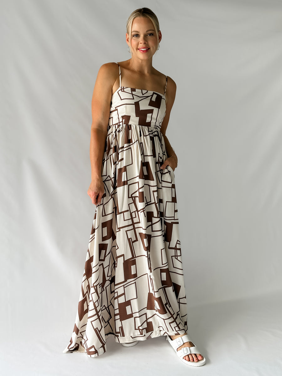 SLATE DRESS - CHOCOLATE & BEIGE