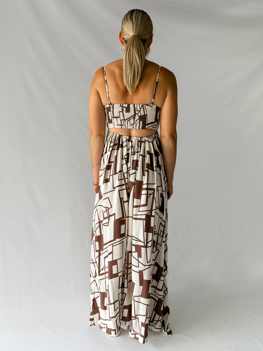 SLATE DRESS - CHOCOLATE & BEIGE