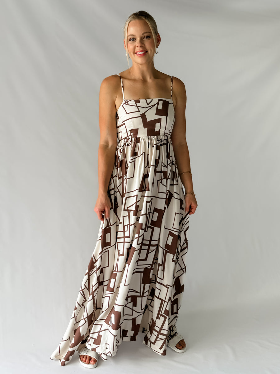 SLATE DRESS - CHOCOLATE & BEIGE