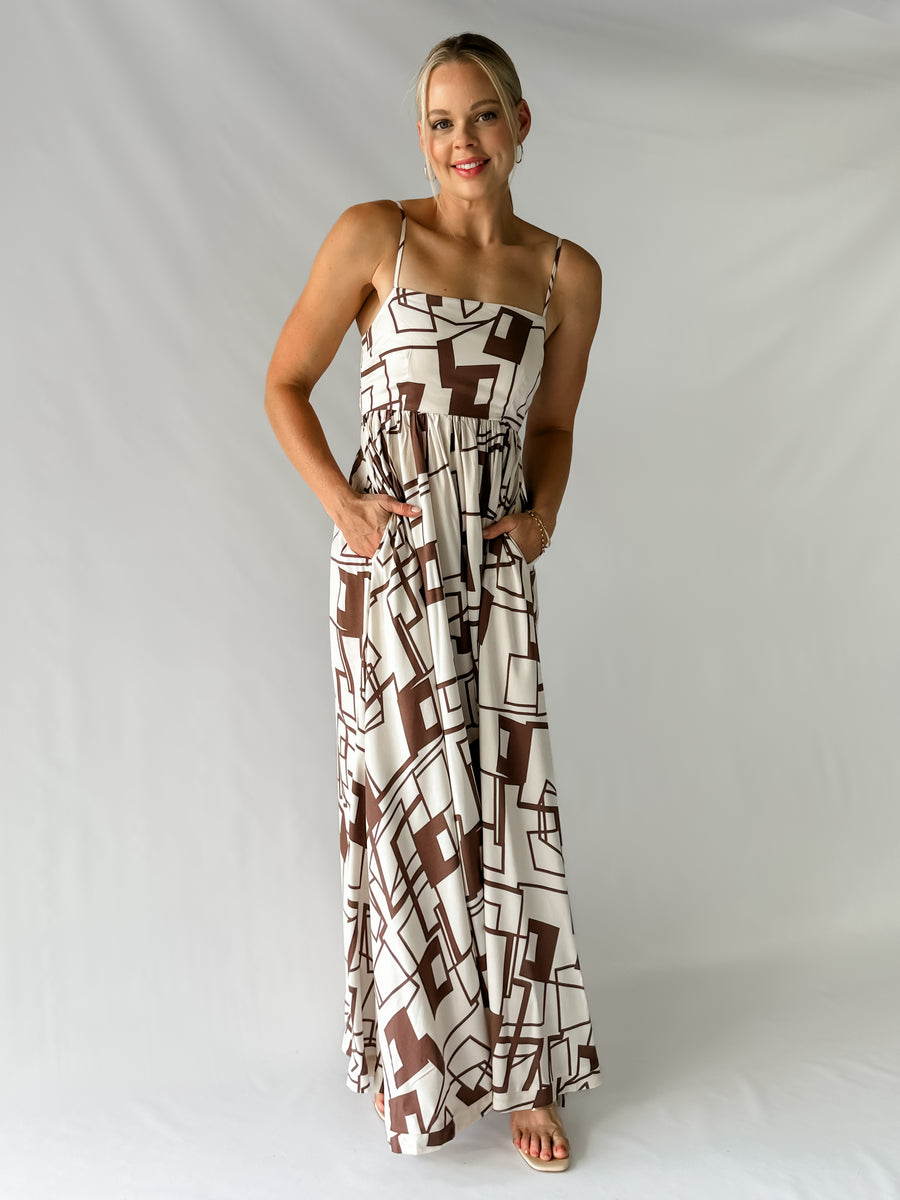 SLATE DRESS - CHOCOLATE & BEIGE