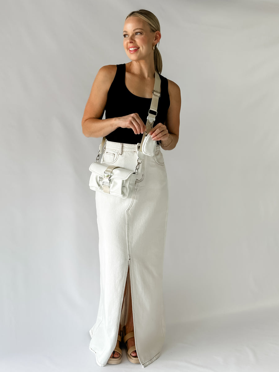 DAILY MULTI BUCKLE BAG - WHITE