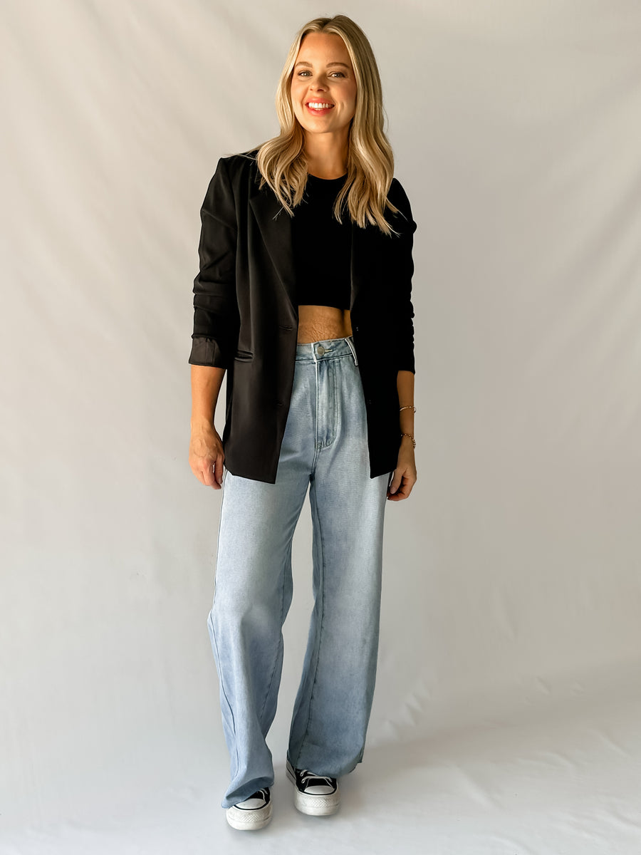 EEDIE CROPPED TANK - BLACK