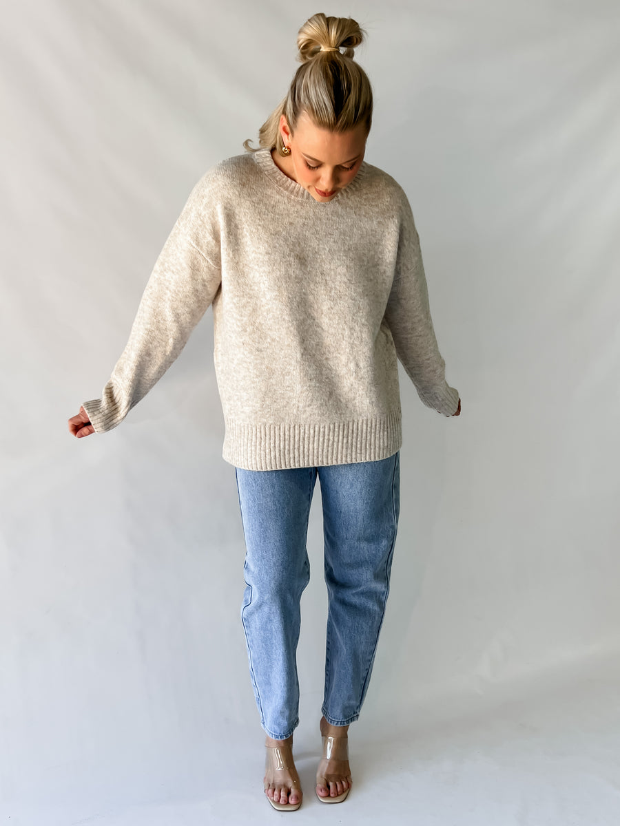 EZRA SWEATER - SPECKLED BEIGE