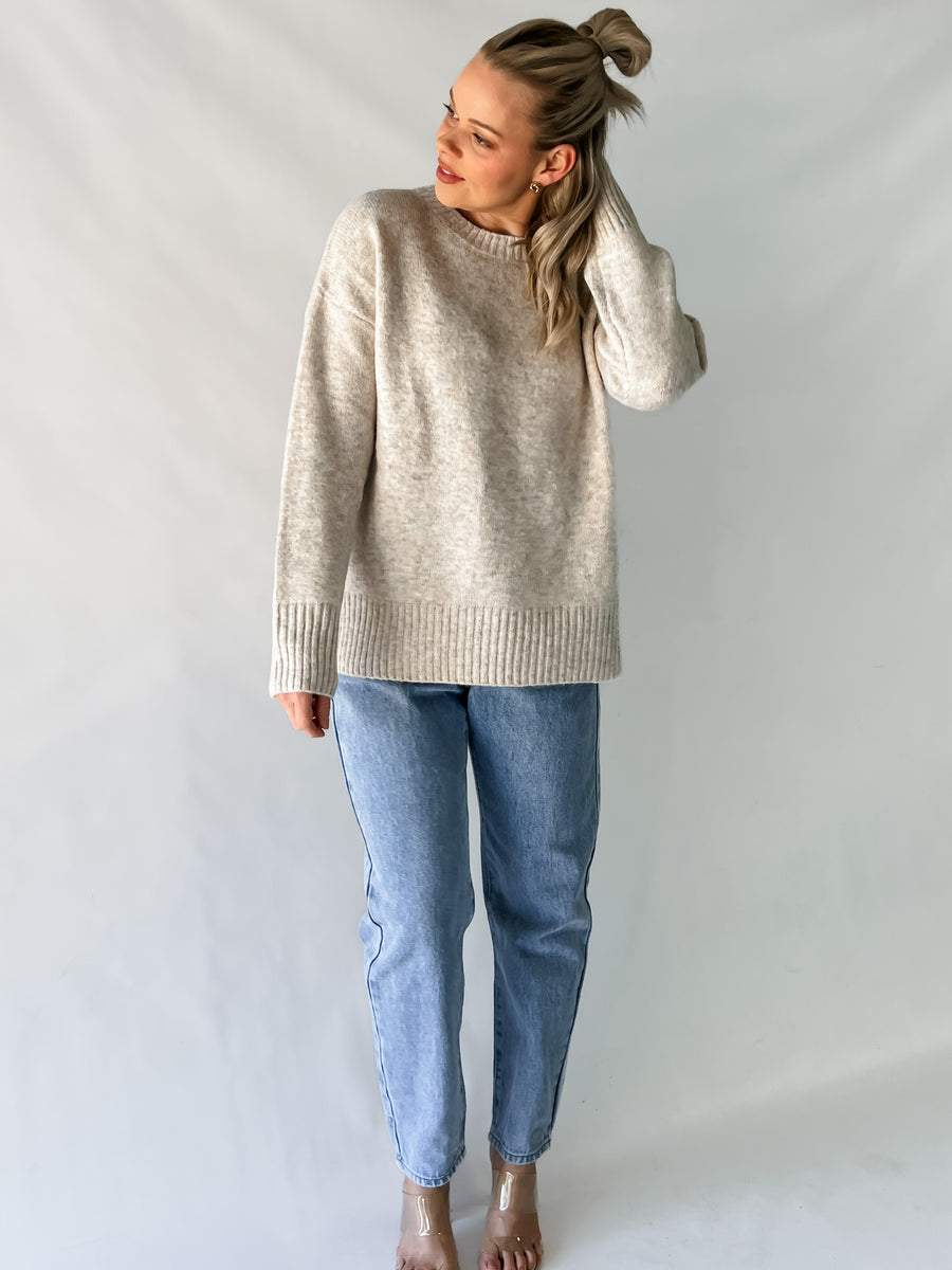 EZRA SWEATER - SPECKLED BEIGE