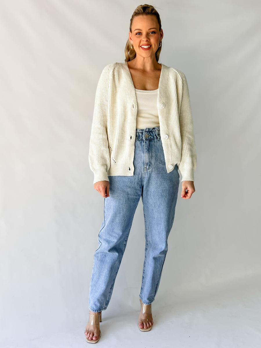 COLBIE CARDIGAN - IVORY