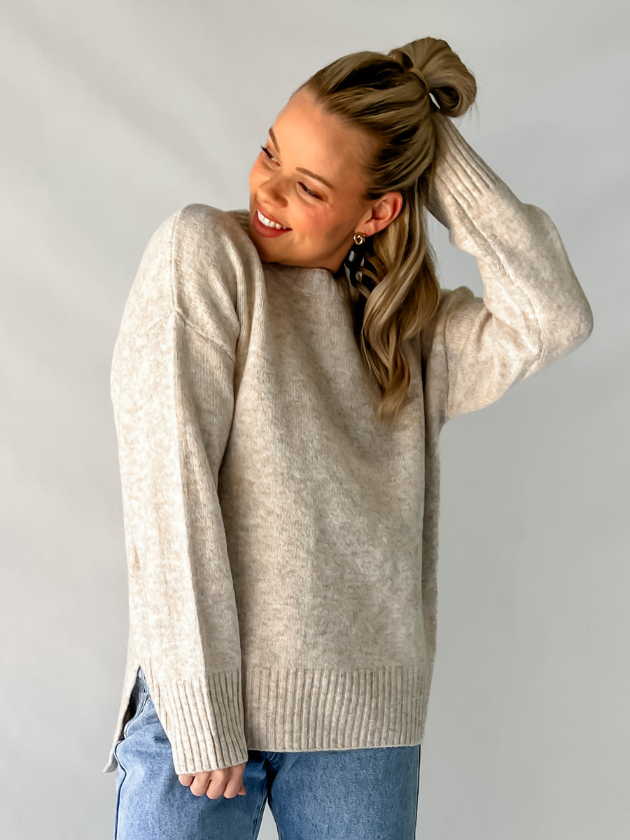 EZRA SWEATER - SPECKLED BEIGE