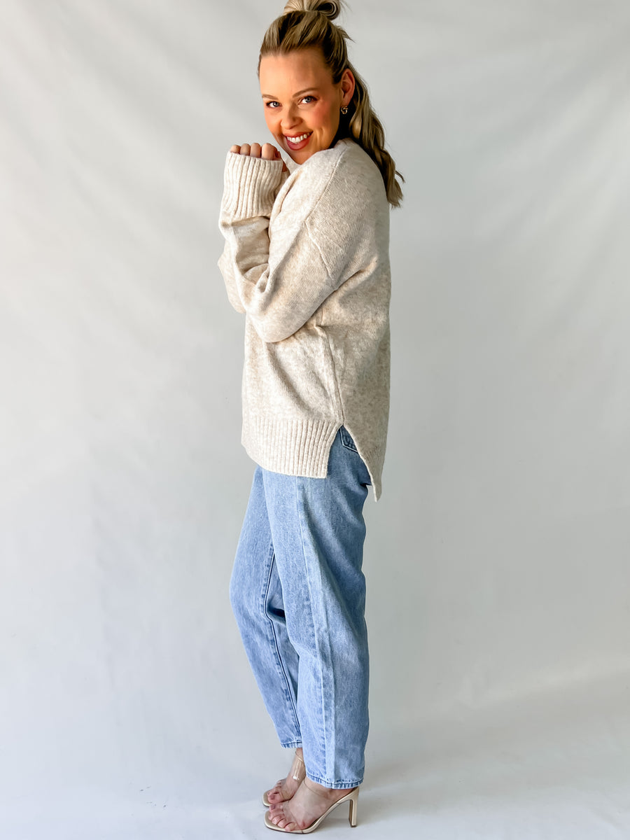 EZRA SWEATER - SPECKLED BEIGE