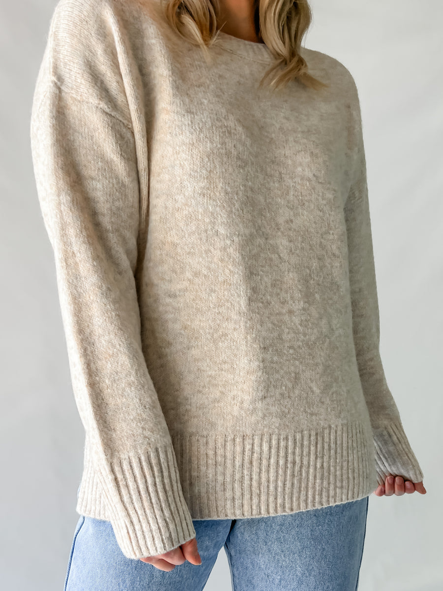EZRA SWEATER - SPECKLED BEIGE