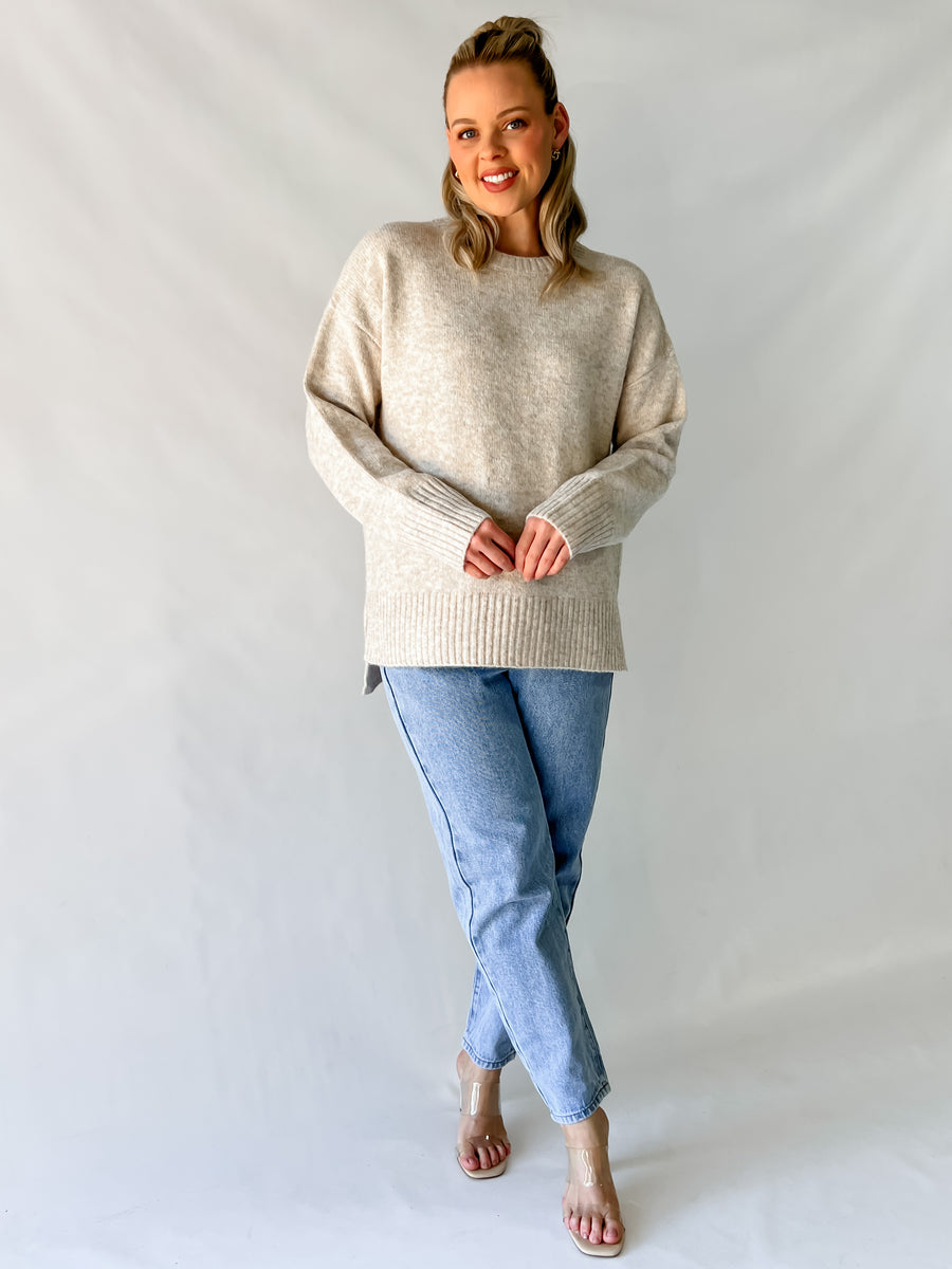 EZRA SWEATER - SPECKLED BEIGE