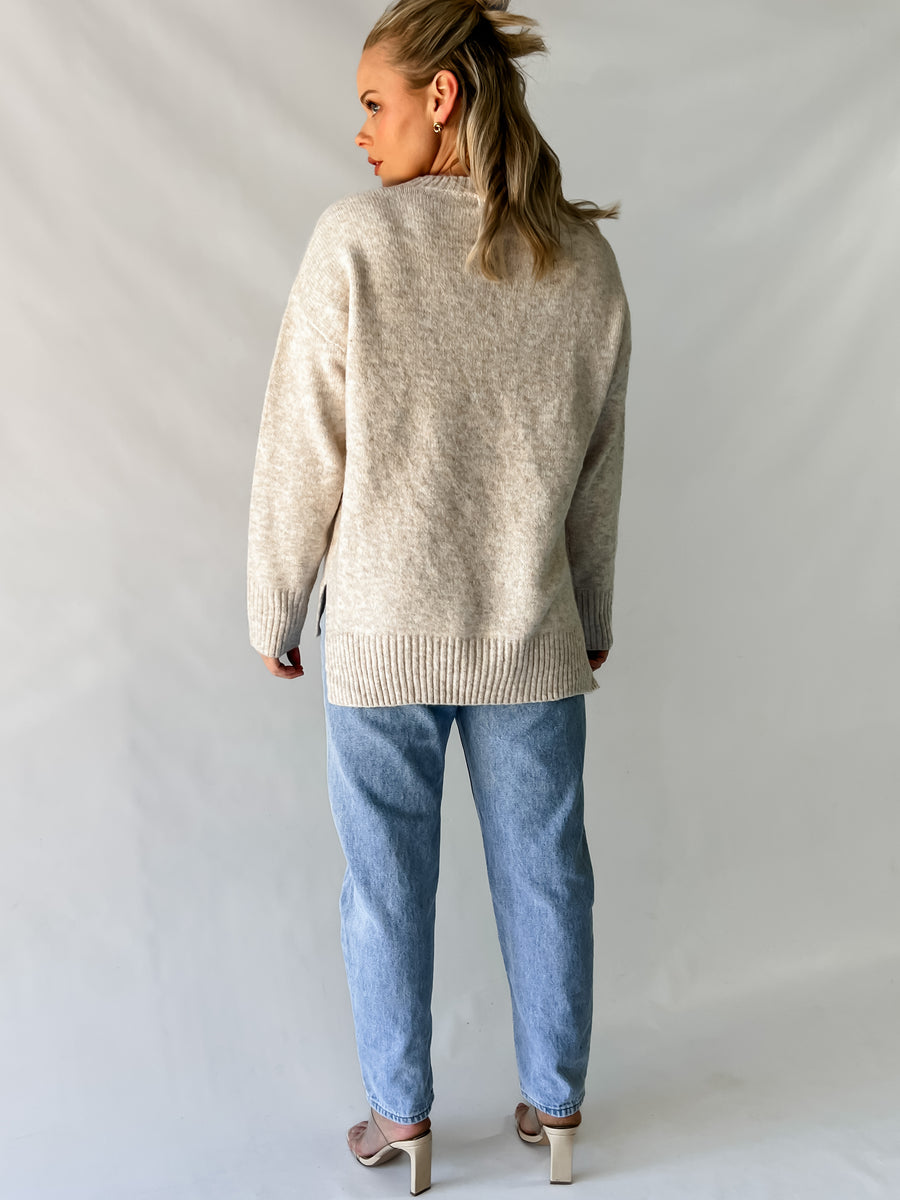 EZRA SWEATER - SPECKLED BEIGE
