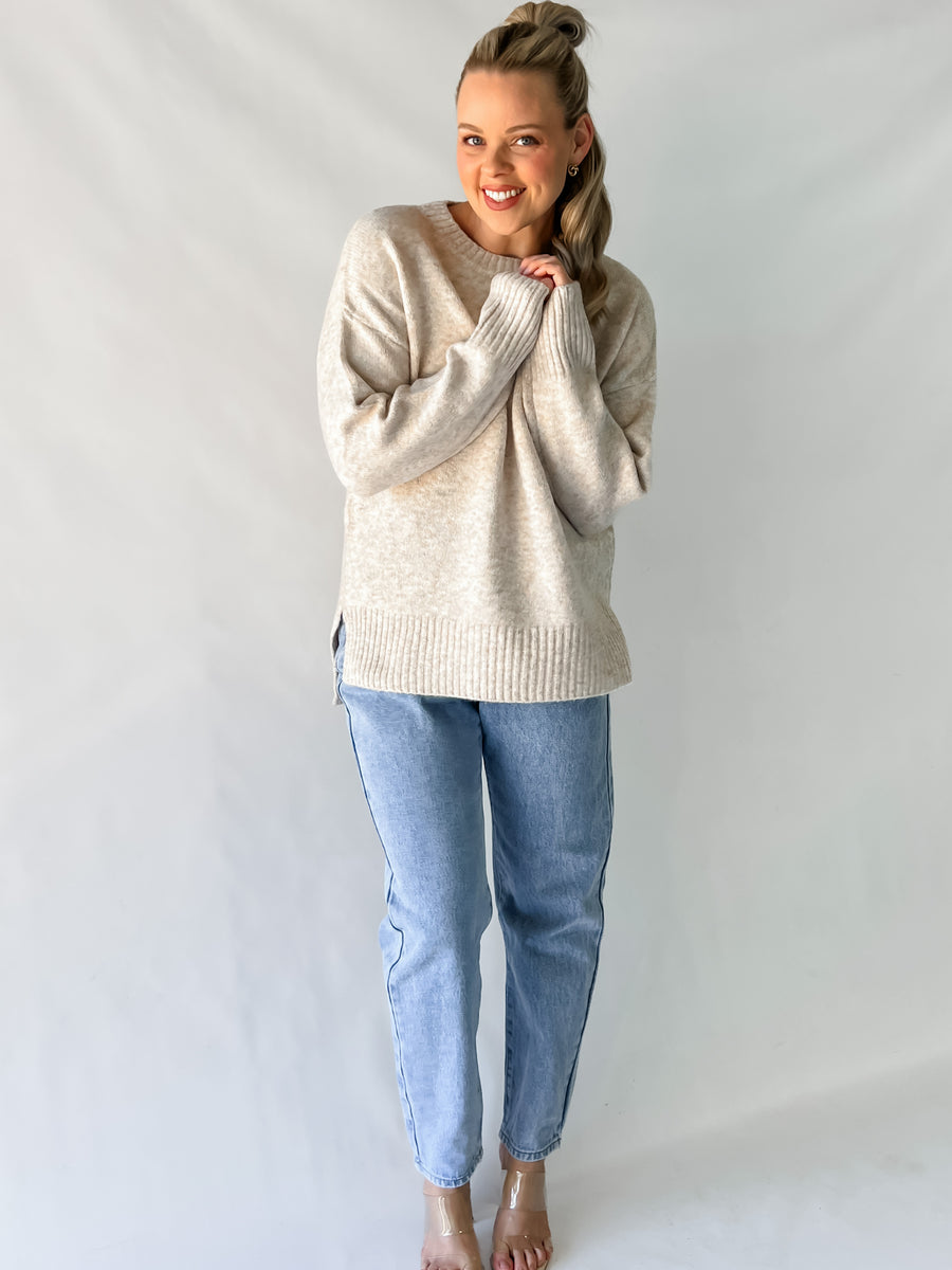 EZRA SWEATER - SPECKLED BEIGE