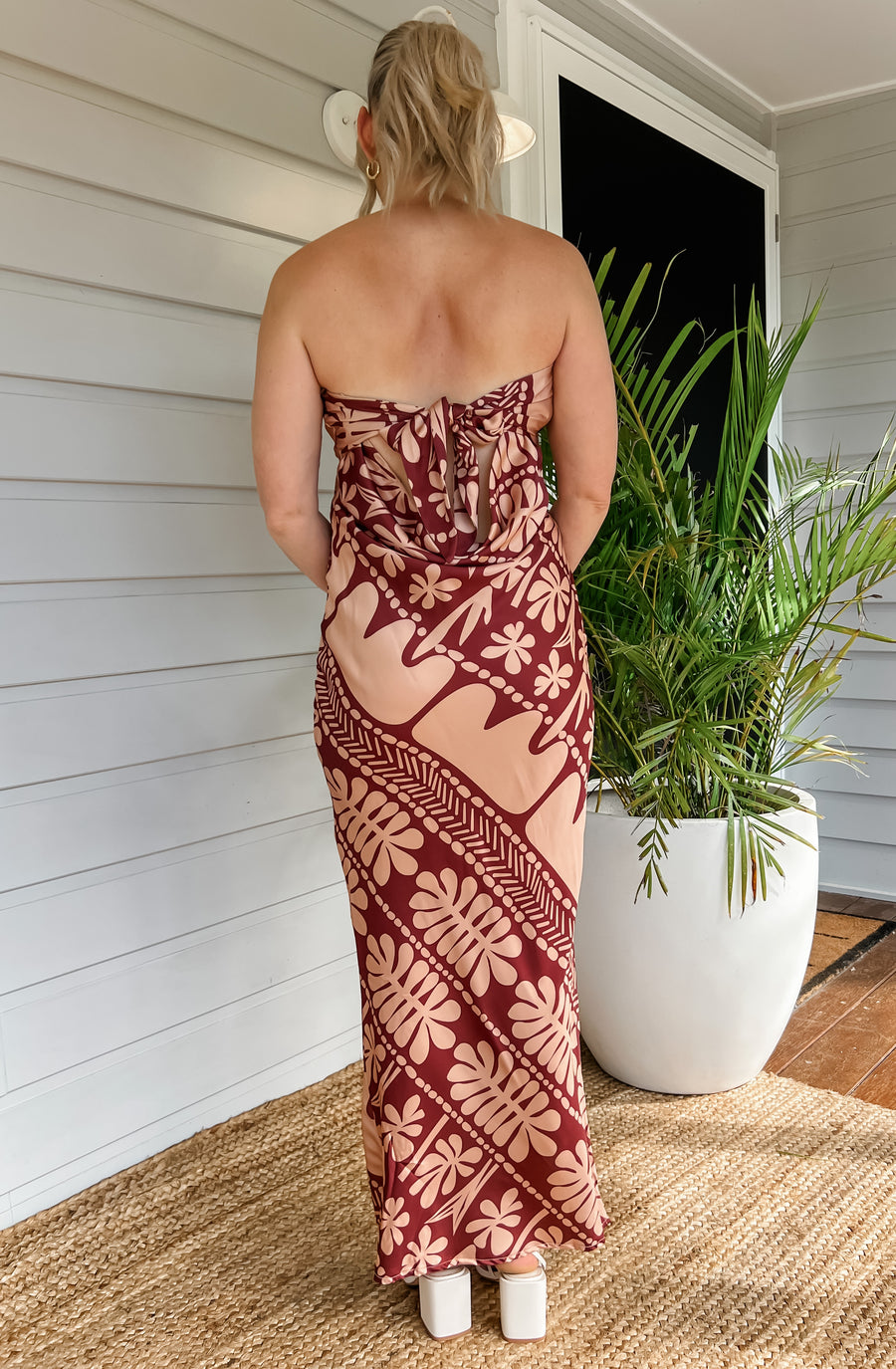 CORAL MAXI DRESS - BROWN