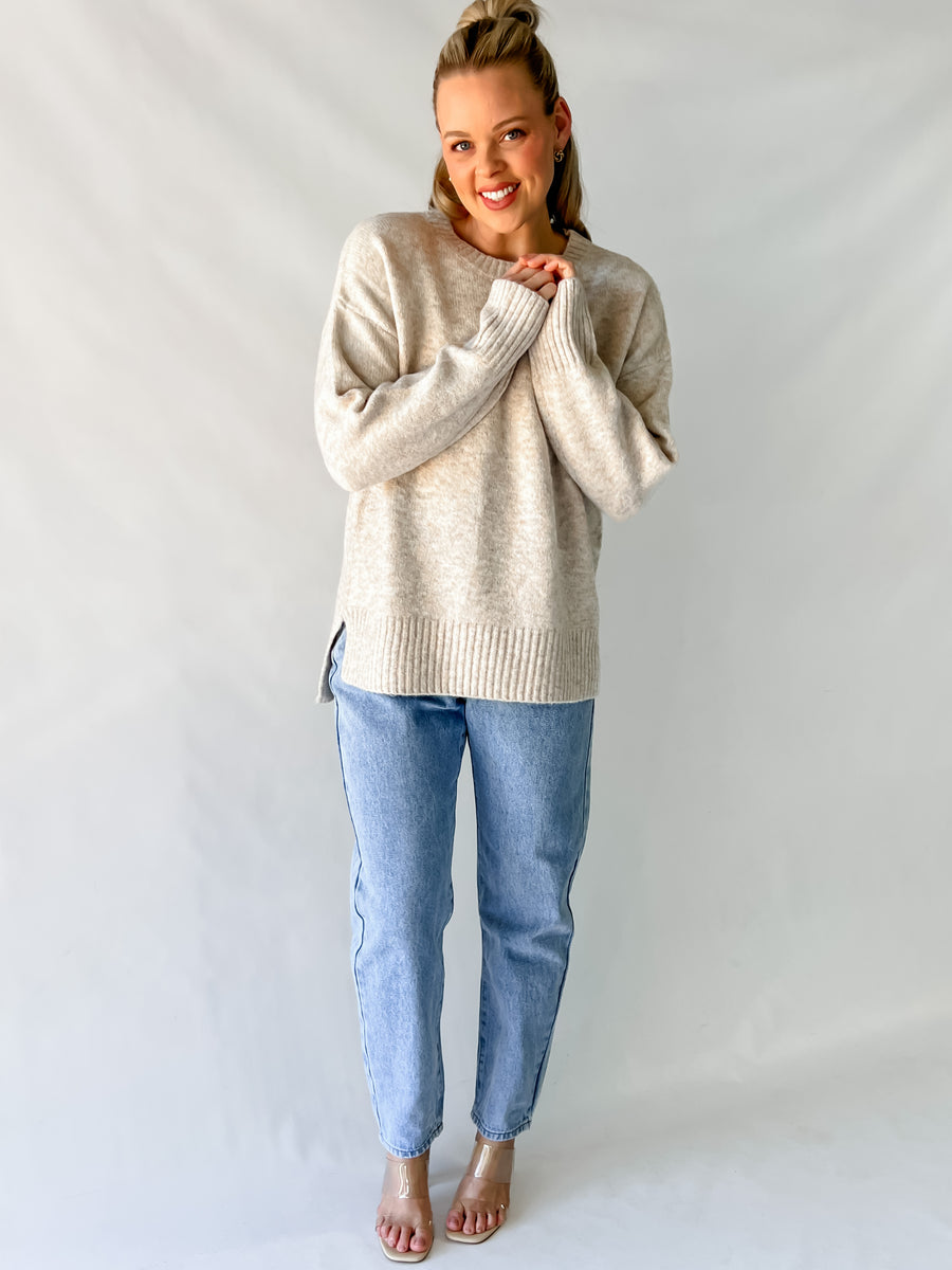 EZRA SWEATER - SPECKLED BEIGE