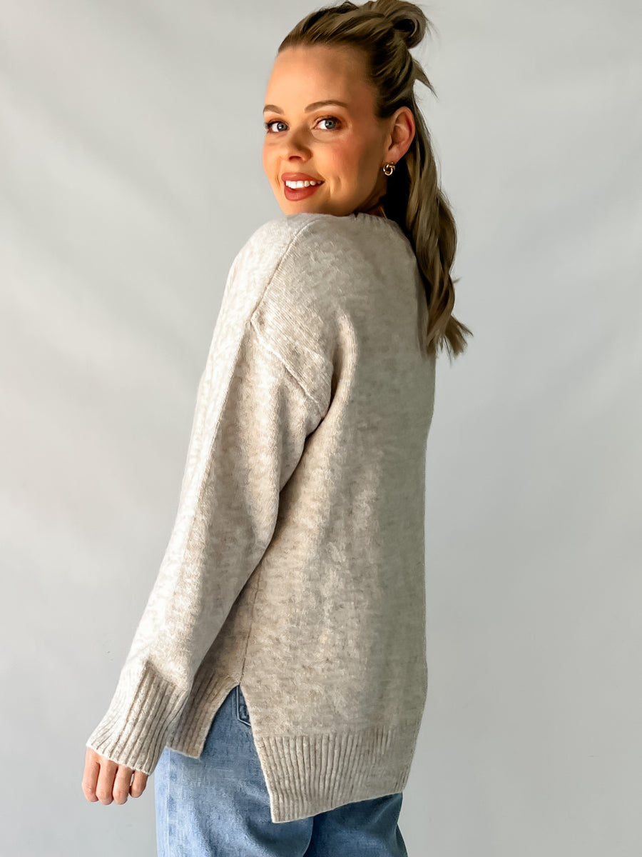 EZRA SWEATER - SPECKLED BEIGE