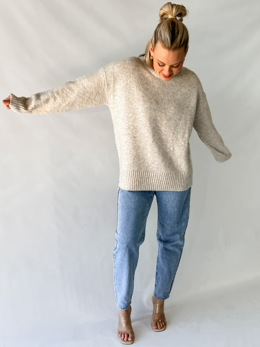 EZRA SWEATER - SPECKLED BEIGE