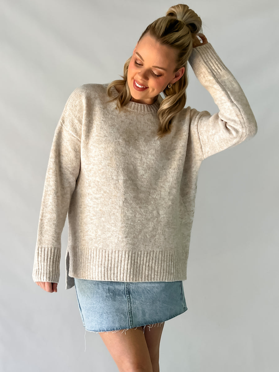 EZRA SWEATER - SPECKLED BEIGE