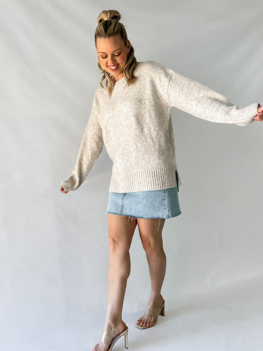 EZRA SWEATER - SPECKLED BEIGE