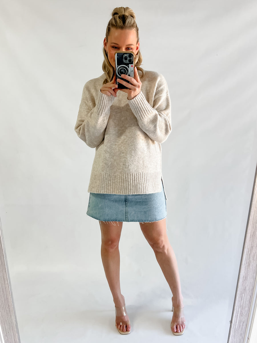 EZRA SWEATER - SPECKLED BEIGE
