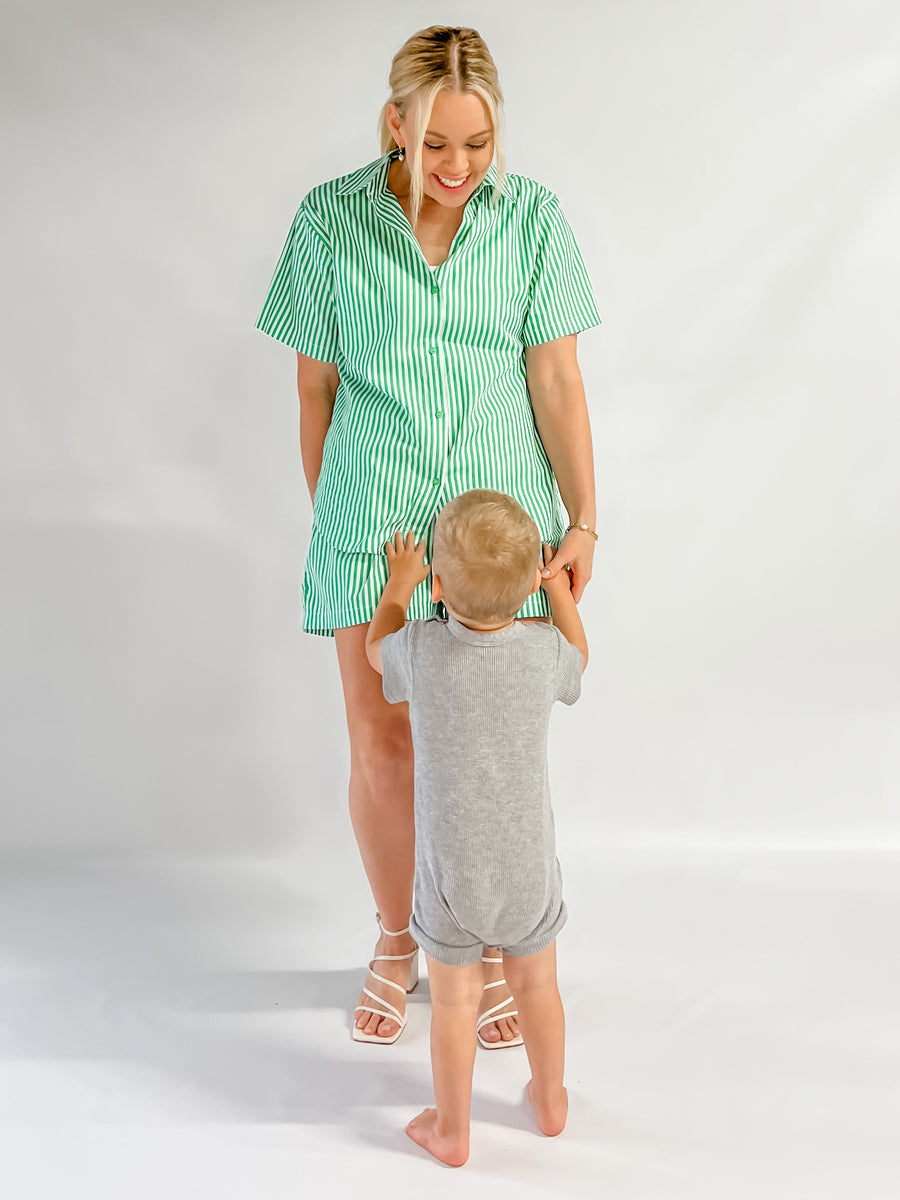 CEDAR SHIRT - GREEN STRIPE